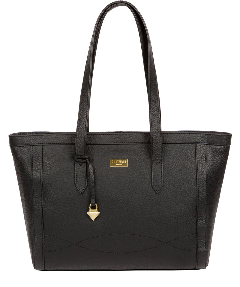 'Farah' Black Leather Tote Bag Pure Luxuries London
