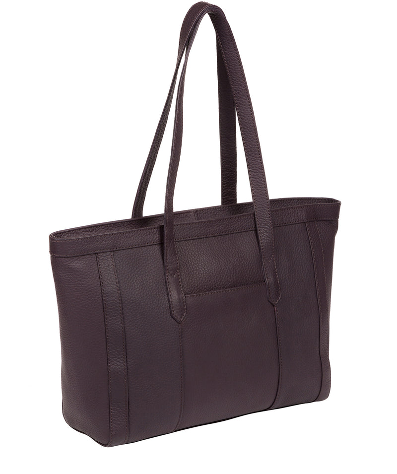 'Farah' Fig Leather Tote Bag image 3