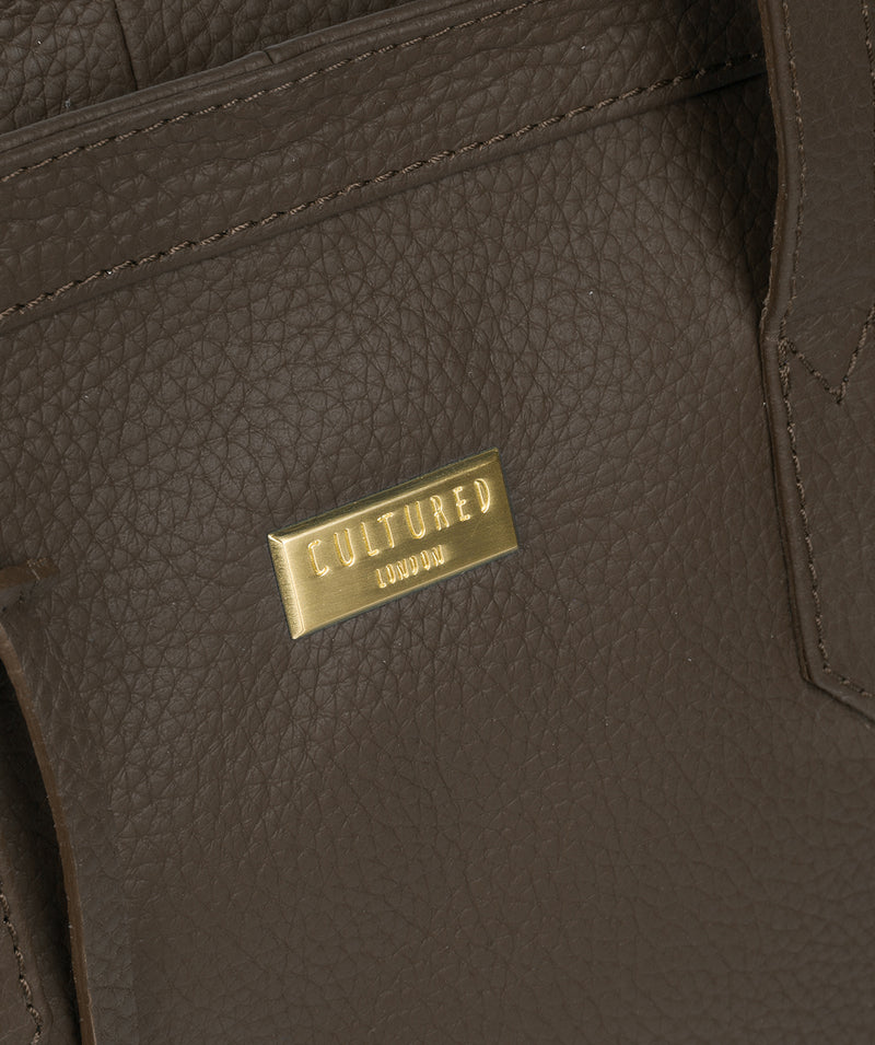'Farah' Olive Leather Tote Bag image 6