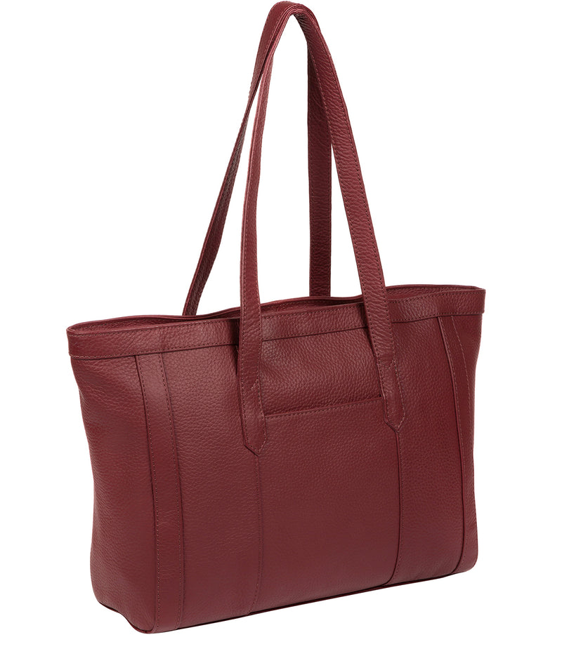 'Farah' Ruby Red Leather Tote Bag image 3