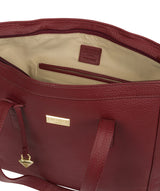'Farah' Ruby Red Leather Tote Bag image 4