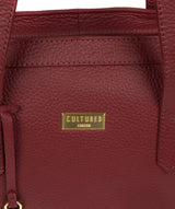 'Farah' Ruby Red Leather Tote Bag image 5