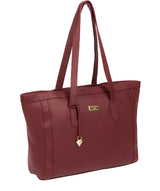 'Farah' Ruby Red Leather Tote Bag image 6