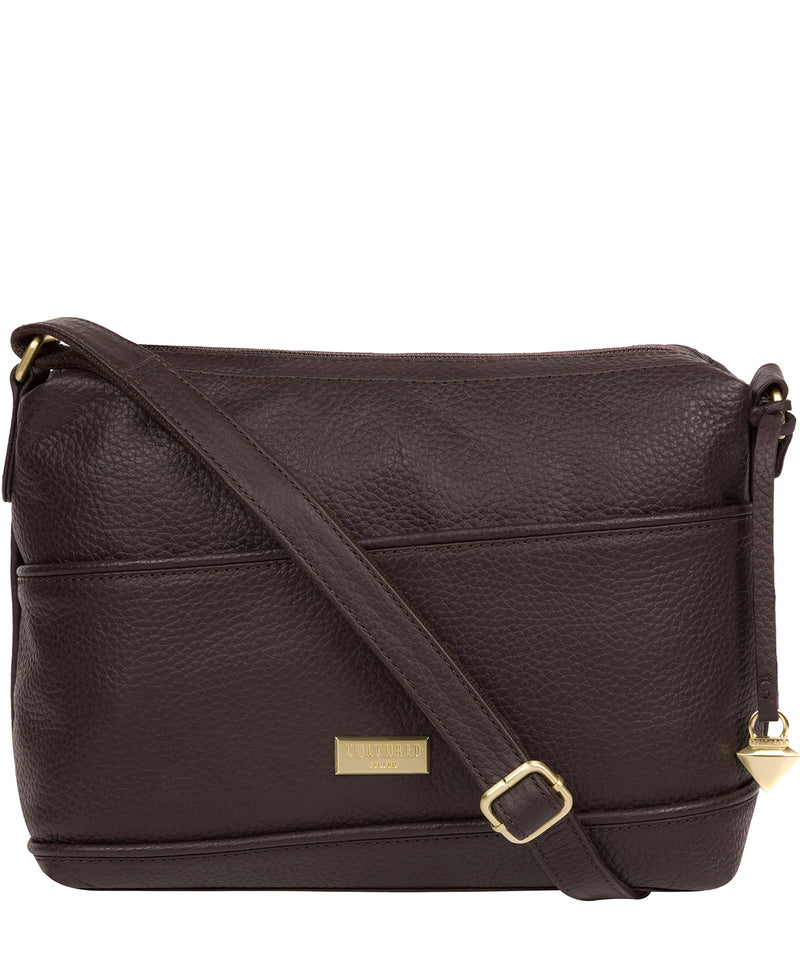 'Duana' Dark Chocolate Leather Shoulder Bag Pure Luxuries London