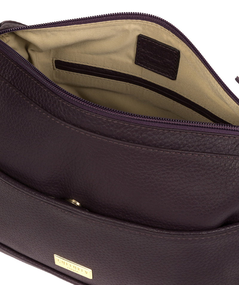 'Duana' Fig Leather Shoulder Bag image 4