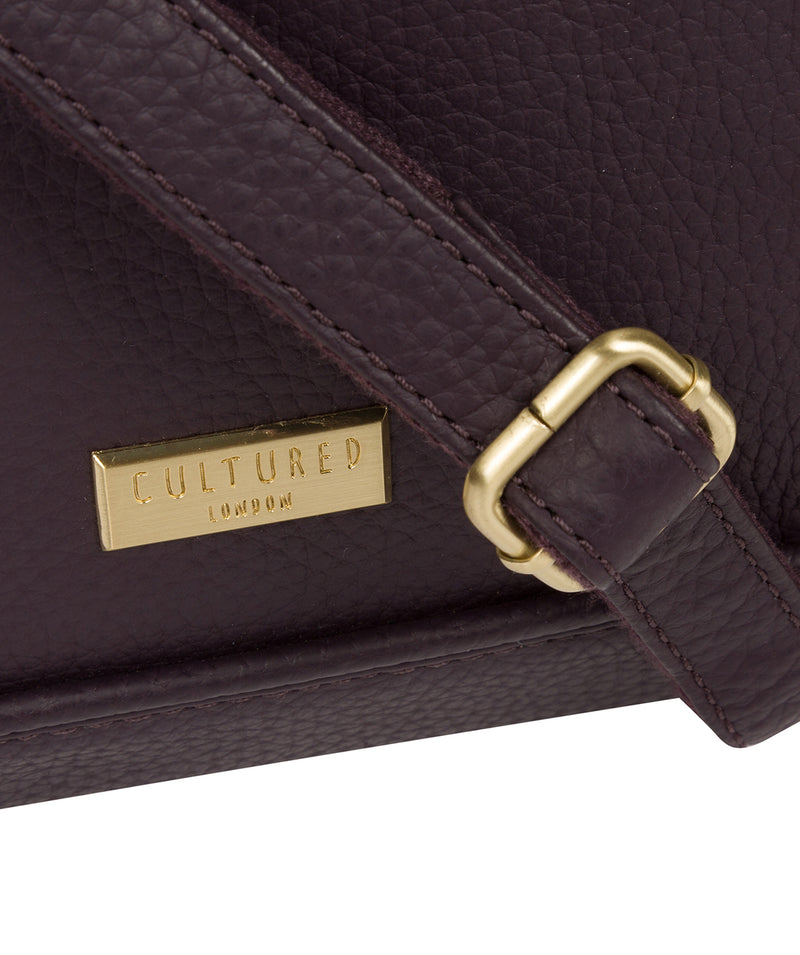 'Duana' Fig Leather Shoulder Bag image 5