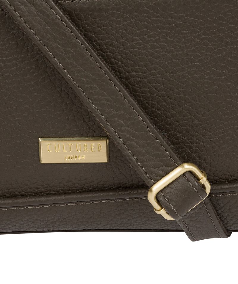 'Duana' Olive Leather Shoulder Bag image 5