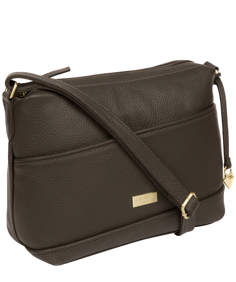 'Duana' Olive Leather Shoulder Bag image 6