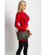 'Duana' Olive Leather Shoulder Bag image 2