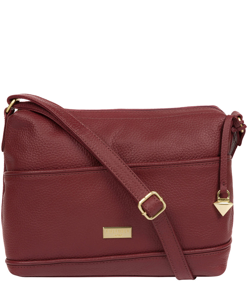 'Duana' Ruby Red Leather Shoulder Bag image 1
