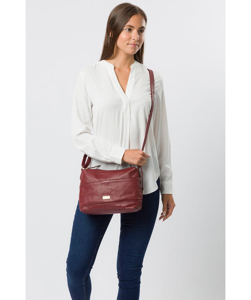 'Duana' Ruby Red Leather Shoulder Bag image 2