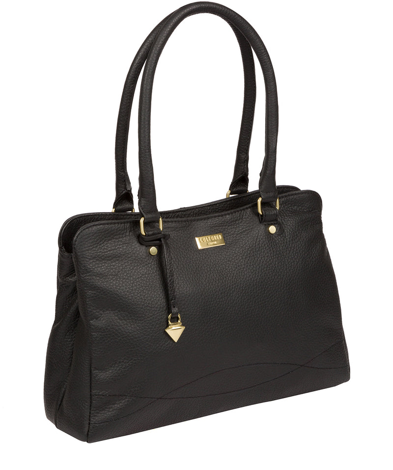 'Kiona' Black Leather Handbag Pure Luxuries London