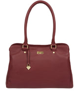 'Kiona' Ruby Red Leather Handbag Pure Luxuries London
