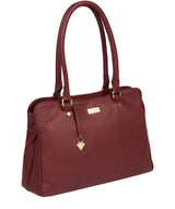 'Kiona' Ruby Red Leather Handbag Pure Luxuries London