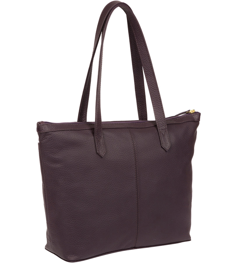 'Oriana' Fig Leather Tote Bag image 3