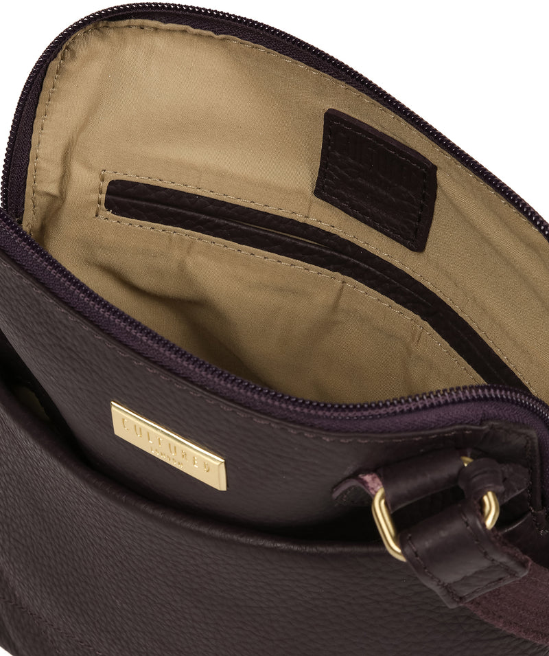 Purple Leather Crossbody Bag 'Jarah' by Cultured London Pure Luxuries