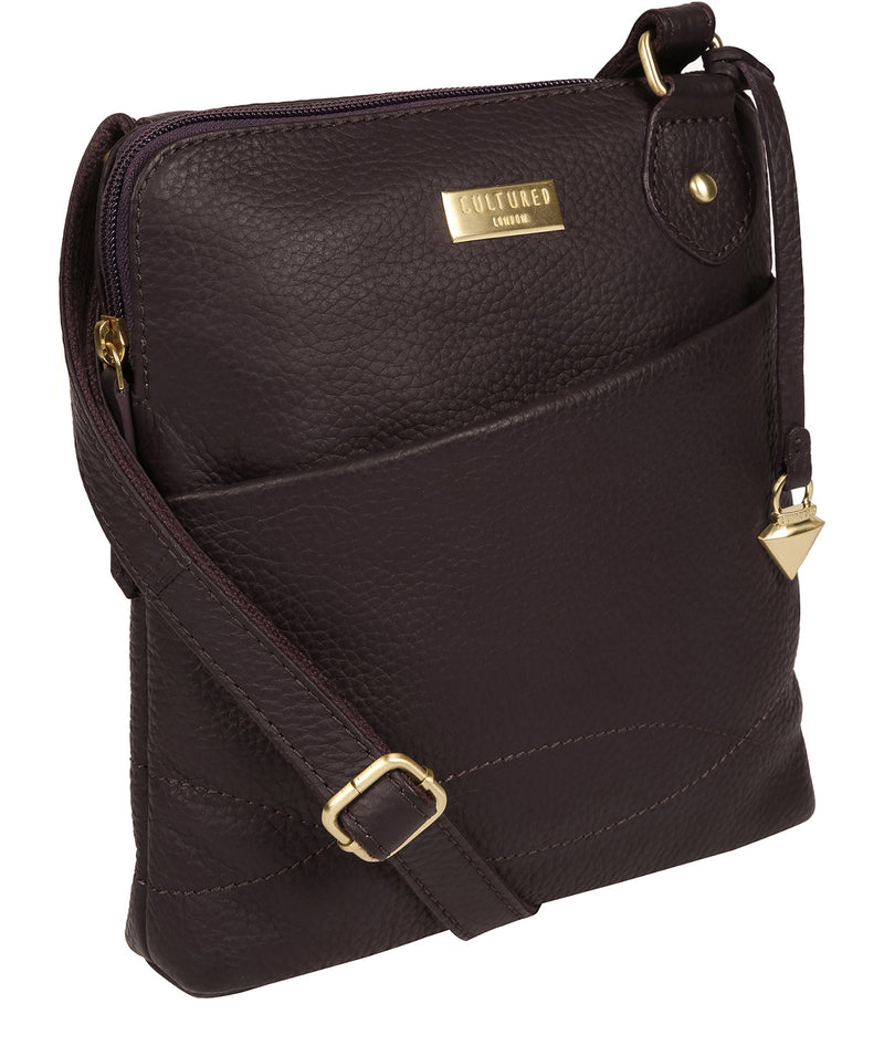 Purple Leather Crossbody Bag 'Jarah' by Cultured London Pure Luxuries