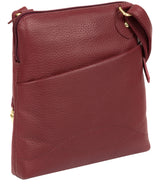 'Jarah' Ruby Red Leather Cross Body Bag Pure Luxuries London