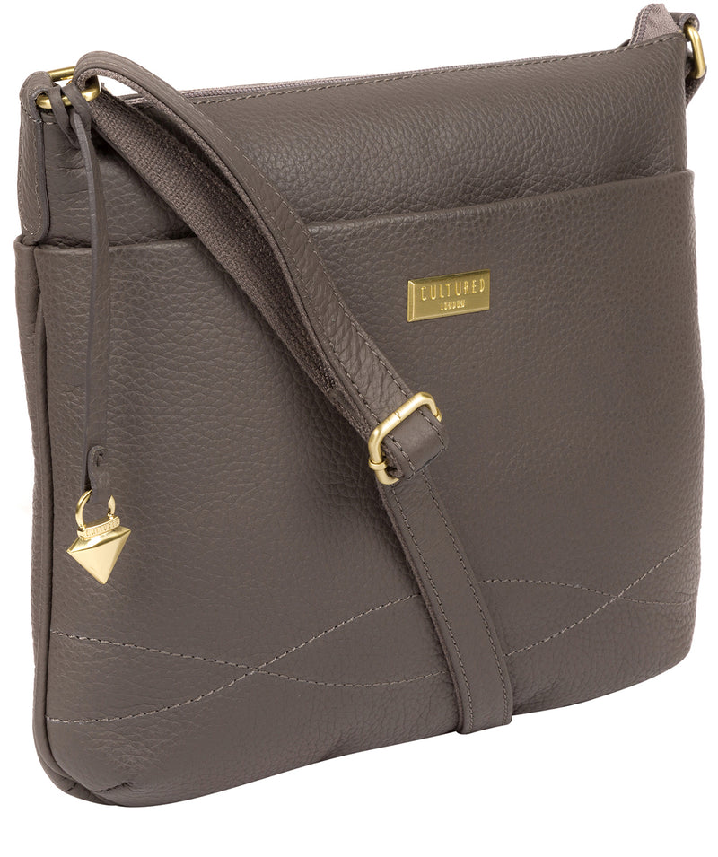 'Gianna' Grey Leather Cross Body Bag Pure Luxuries London