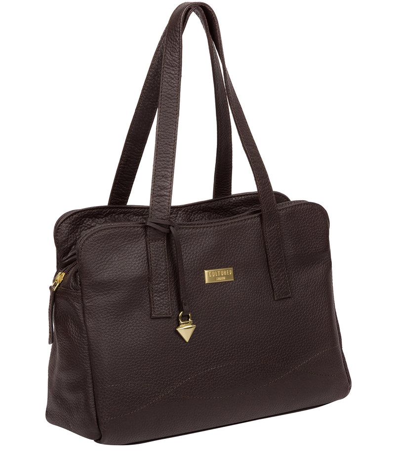 'Liana' Dark Chocolate Leather Handbag image 6