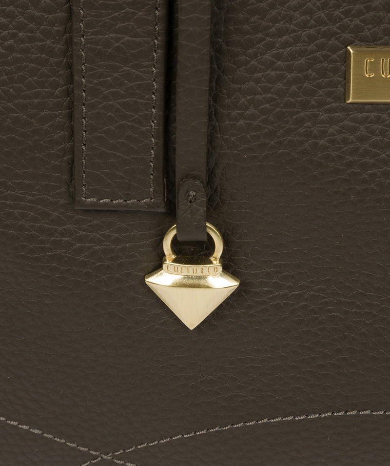 'Liana' Olive Leather Handbag image 7