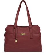 'Liana' Ruby Red Leather Handbag image 1