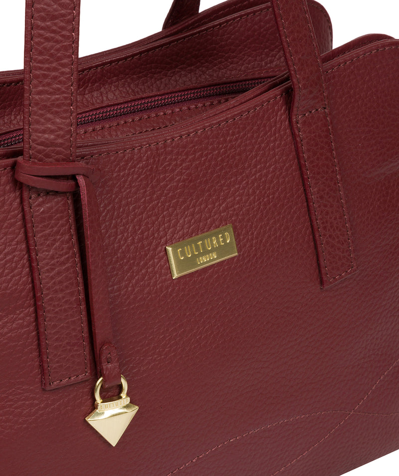 'Liana' Ruby Red Leather Handbag image 7