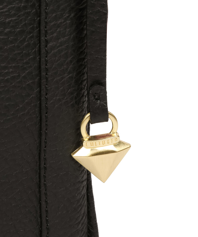 'Mireya' Black Leather Cross Body Bag Pure Luxuries London