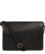 'Daniel' Black Leather Messenger Bag Pure Luxuries London