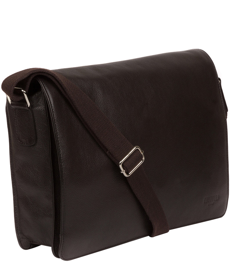 'Daniel' Dark Brown Leather Messenger Bag image 5