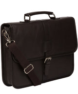 'Riley' Dark Brown Leather Workbag image 5