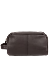 'Spader' Dark Brown Leather Washbag Pure Luxuries London