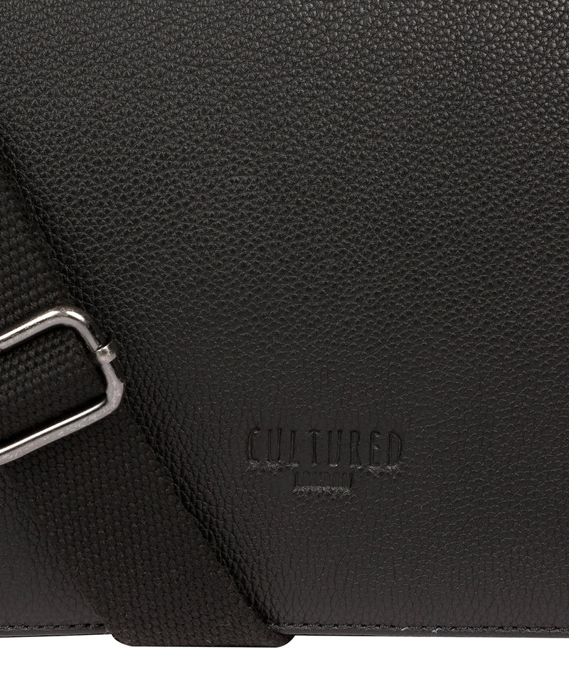 'Marv' Black Leather Messenger Bag image 6