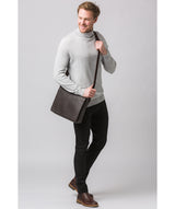 'Marv' Brown Leather Messenger Bag
