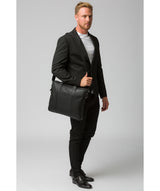 'Alex' Black Leather Workbag image 7
