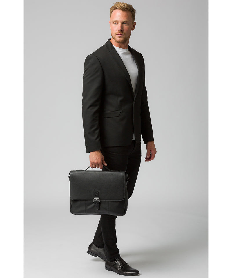 'Clarke' Black Leather Workbag Pure Luxuries London