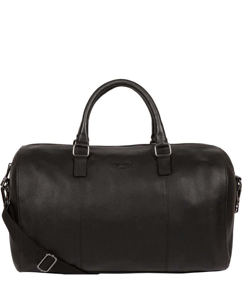 'Weekender' Black Leather Holdall Pure Luxuries London