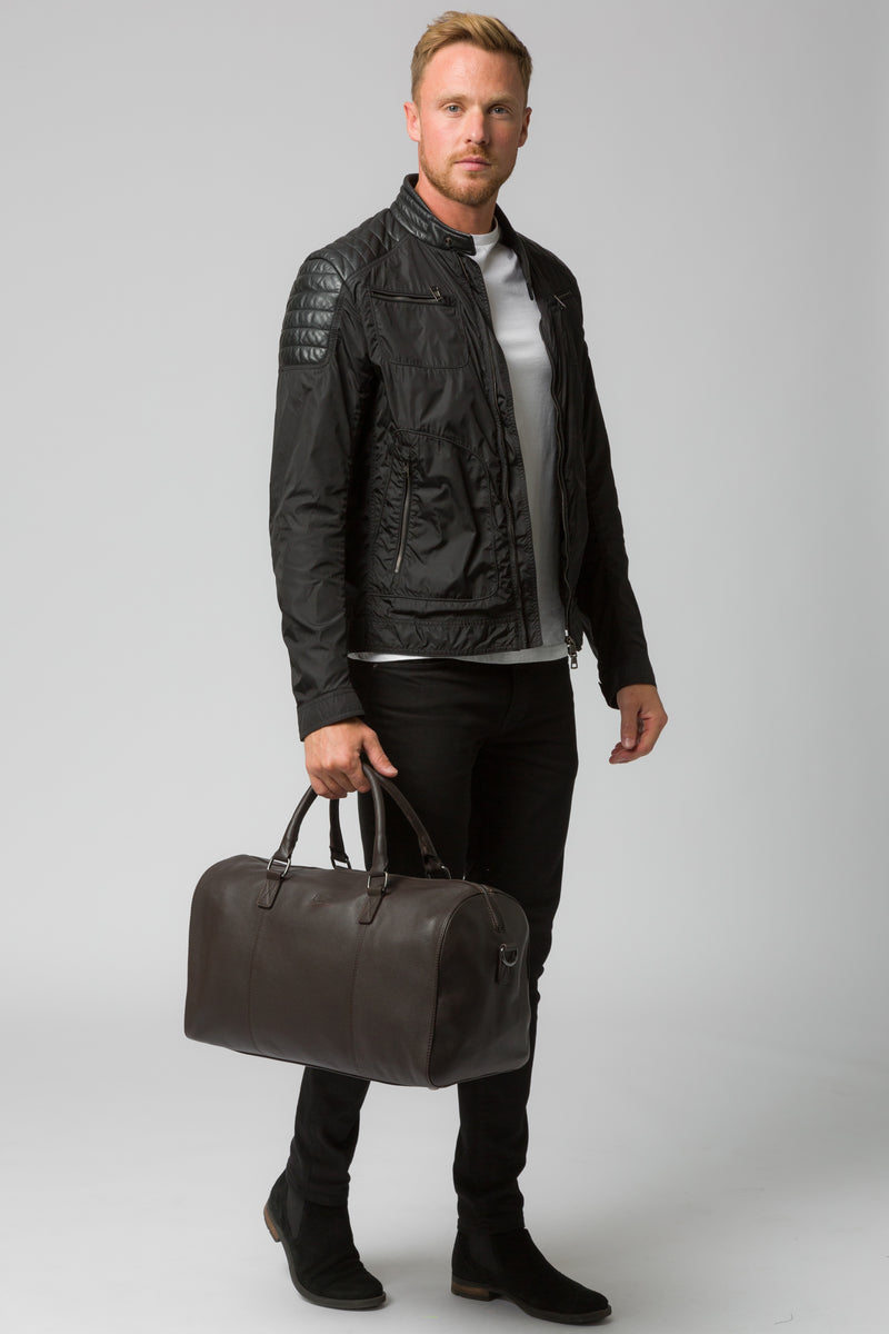 'Weekender' Brown Leather Holdall