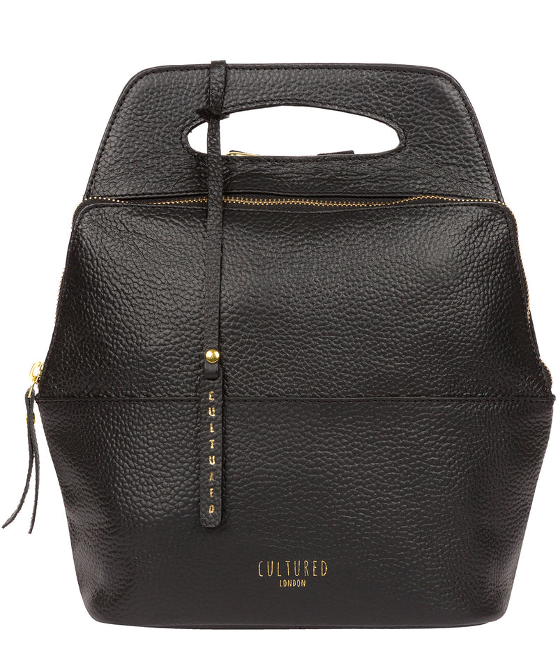 'Phoebe' Black Leather Backpack image 1
