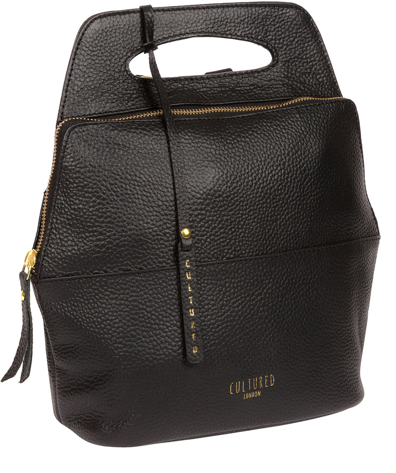 'Phoebe' Black Leather Backpack image 5