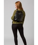 'Phoebe' Black Leather Backpack image 2