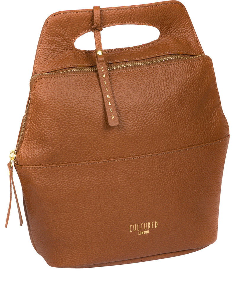 'Phoebe' Tan Leather Backpack image 5