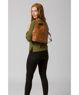 'Phoebe' Tan Leather Backpack Pure Luxuries London