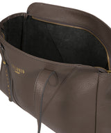 'Greta' Silver Grey Leather Shoulder Bag image 4