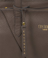 'Greta' Silver Grey Leather Shoulder Bag image 6