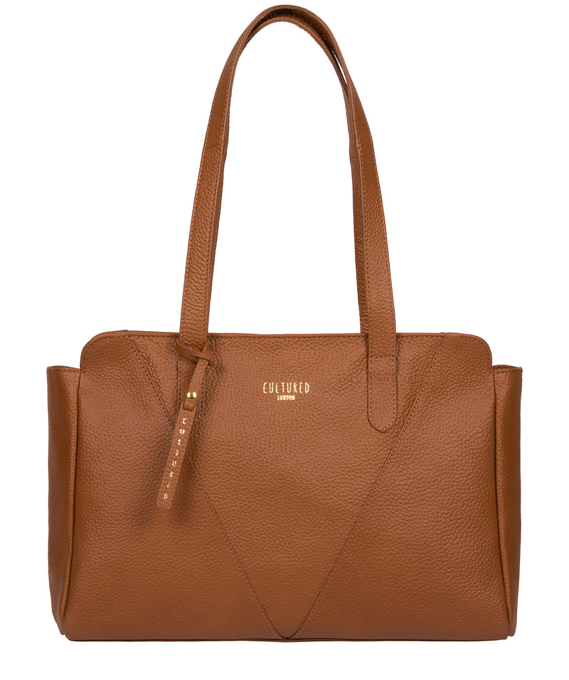 'Greta' Tan Leather Shoulder Bag image 1