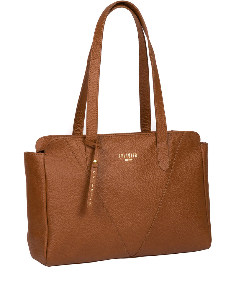 'Greta' Tan Leather Shoulder Bag image 5