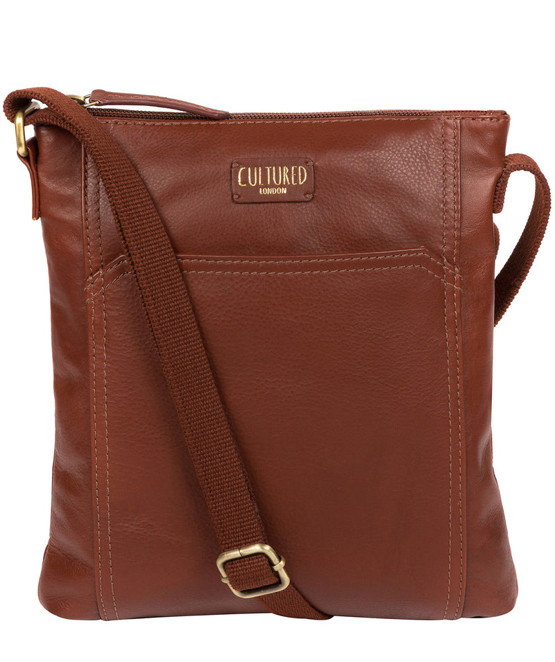 'Lucie' Cognac Leather Cross Body Bags  image 1