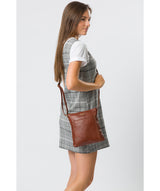 'Lucie' Cognac Leather Cross Body Bags  image 2