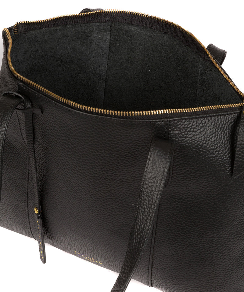 'Ombra' Black Leather Tote Bag image 4